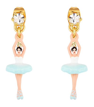 Ballerina And Faceted Crystal Earrings