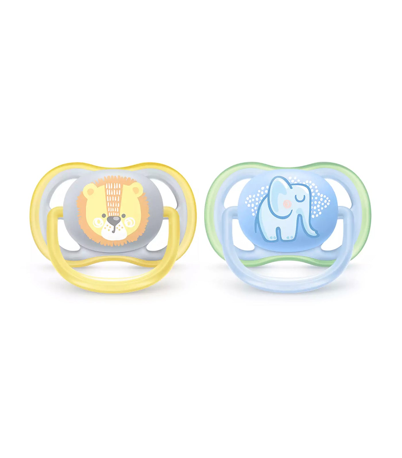 philips avent premium ultra air pacifier boy 0-6 months lion/elephant