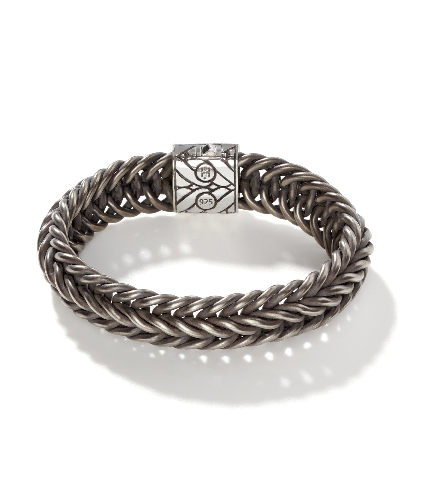Kami Chain Reticulated Bracelet Matte Black Rhodium-Finish Sterling Silver