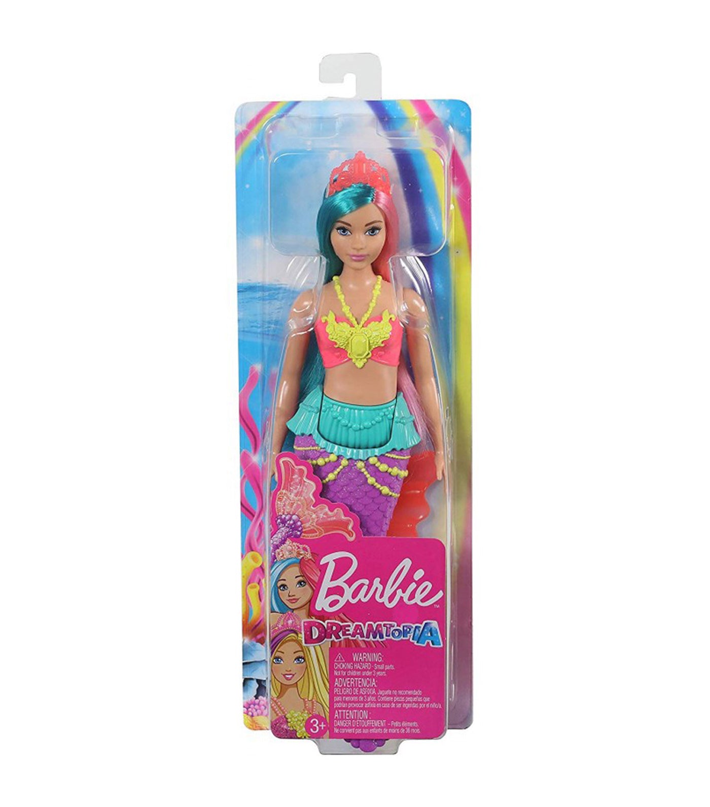barbie® dreamtopia mermaid doll teal and pink hair