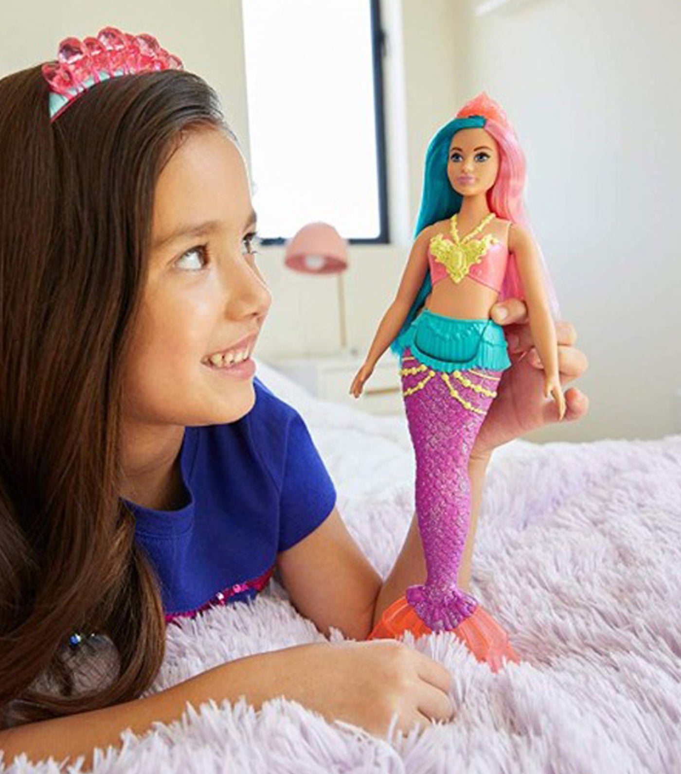 barbie® dreamtopia mermaid doll teal and pink hair