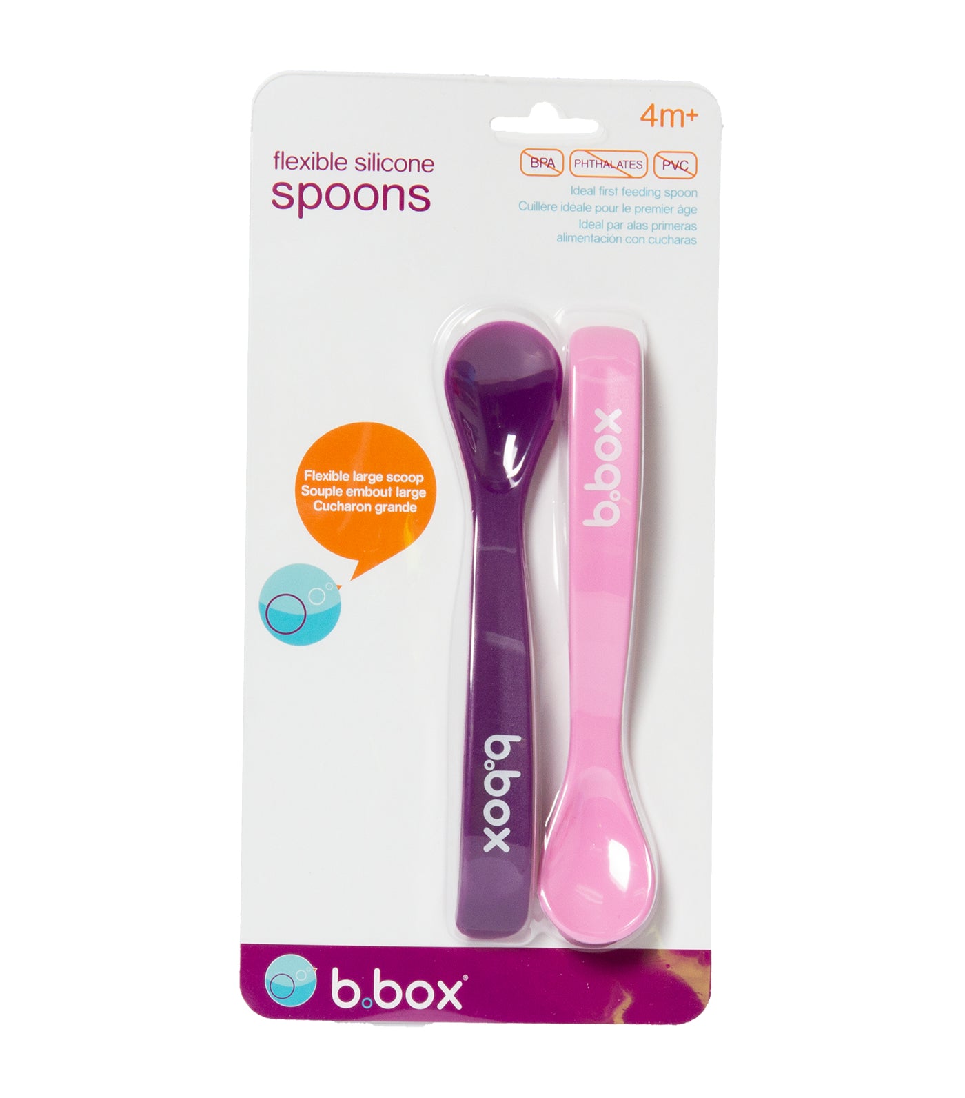b. box spoon pack pink and purple