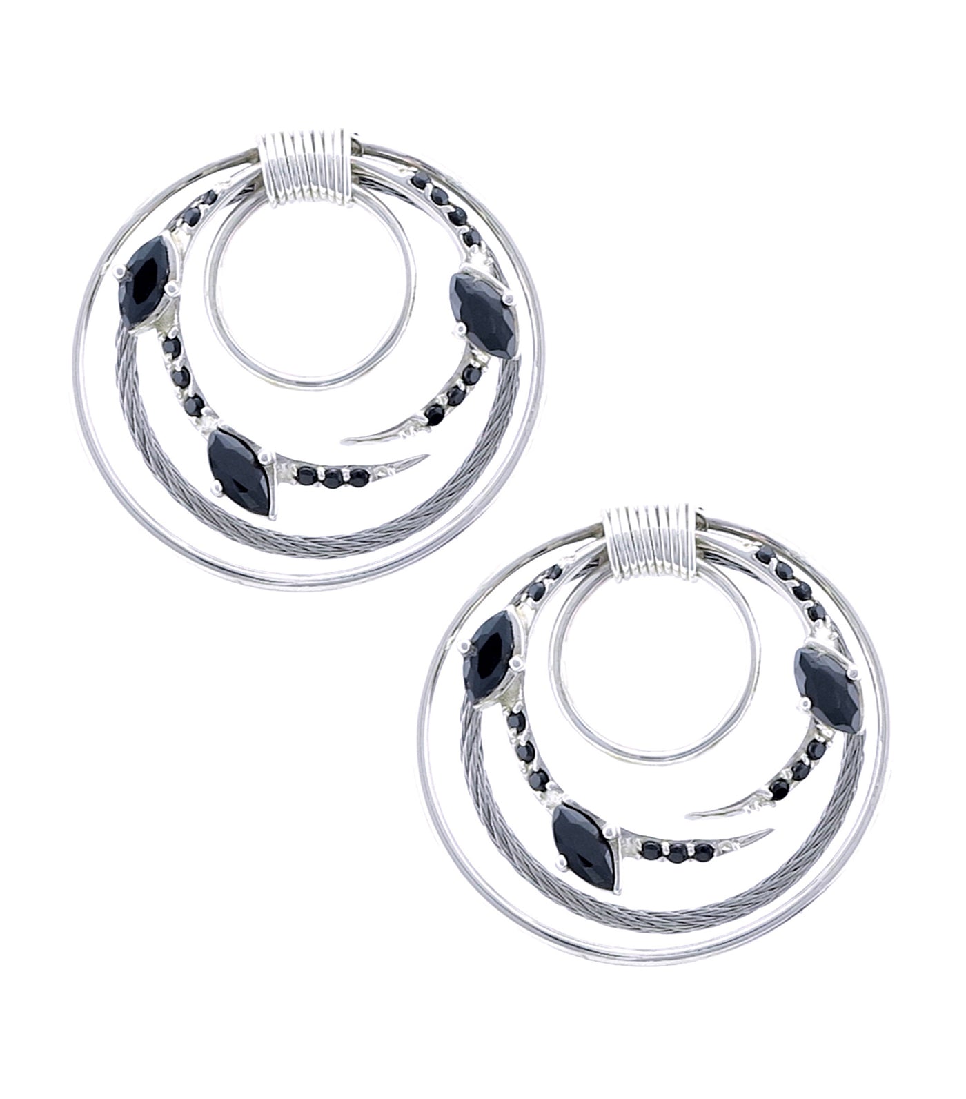 Tango Earrings Silver and Black