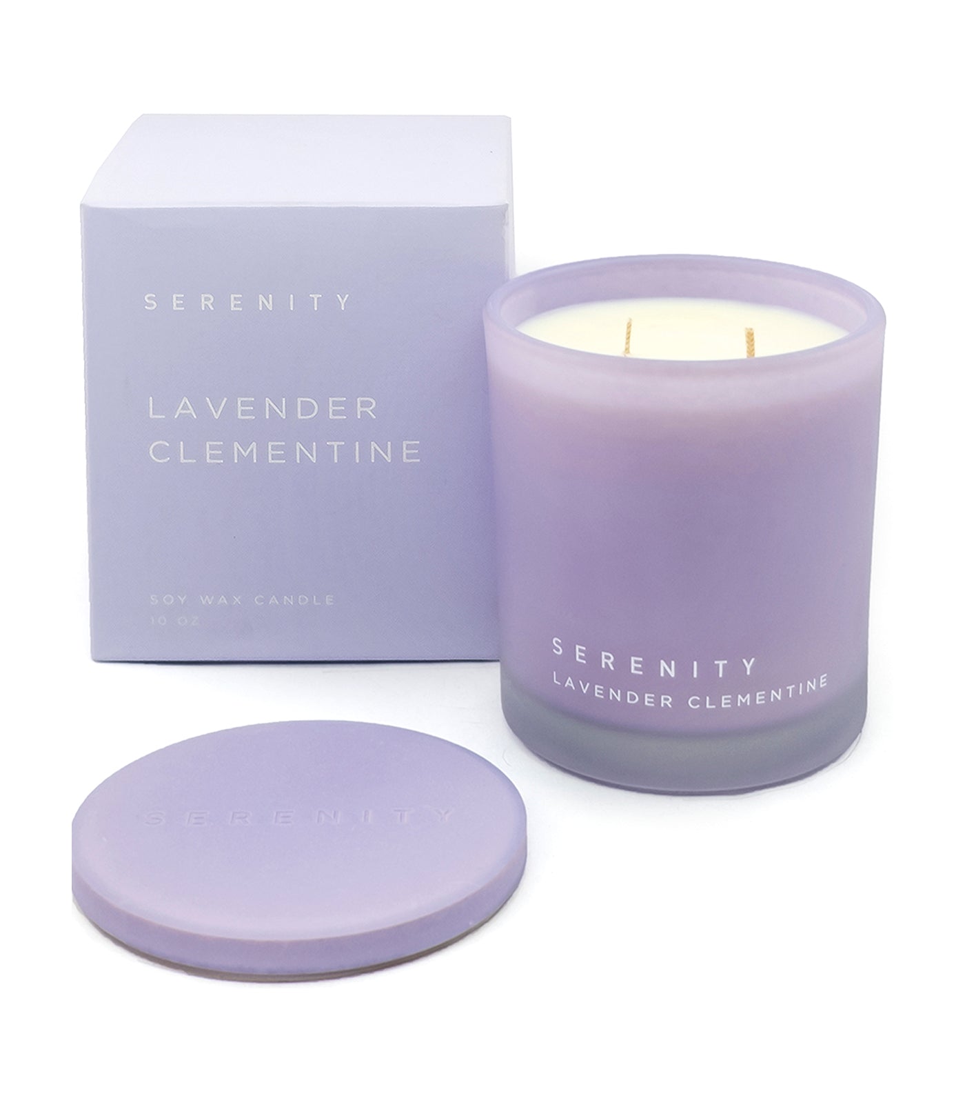 serenity lavender clementine soy wax candle