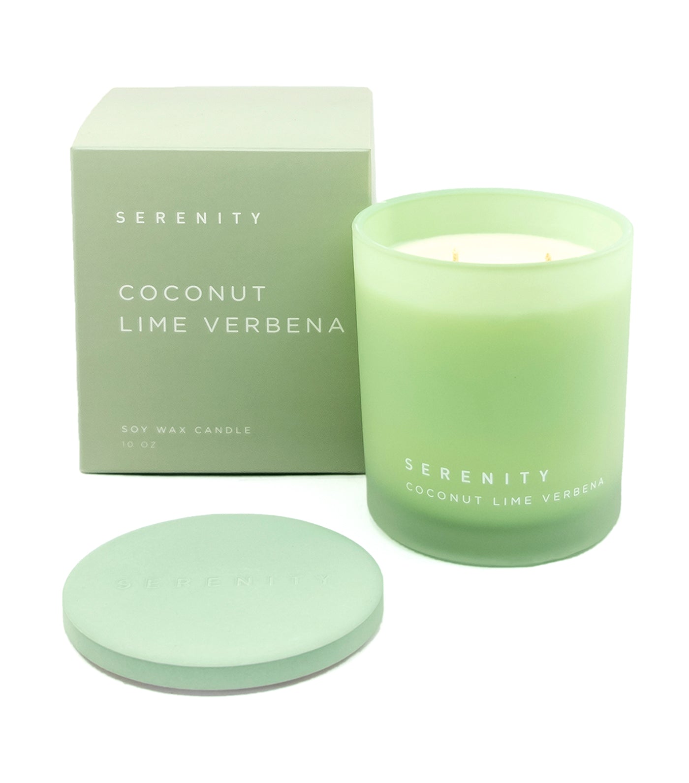 serenity coconut lime verbena soy wax candle