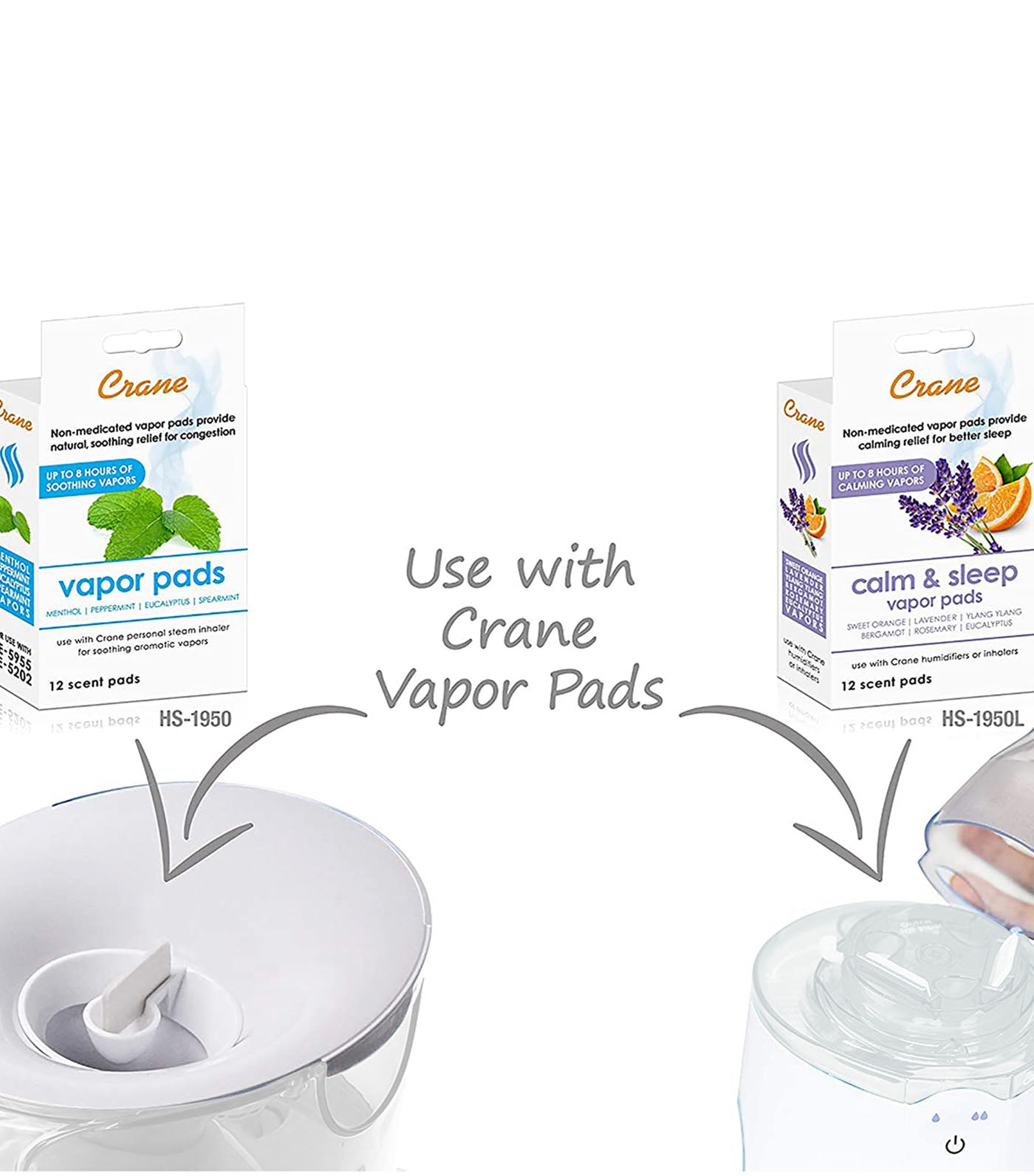 crane 2-in-1 warm mist humidifier and personal steam inhaler - white