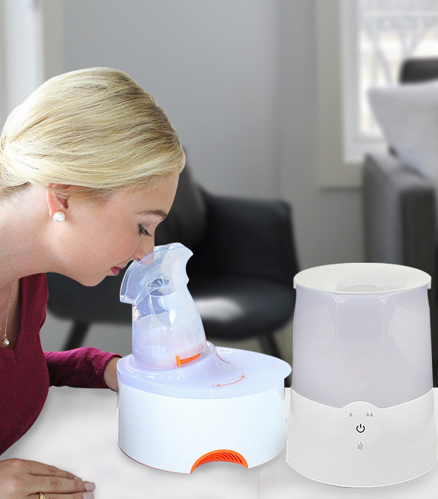 crane 2-in-1 warm mist humidifier and personal steam inhaler - white