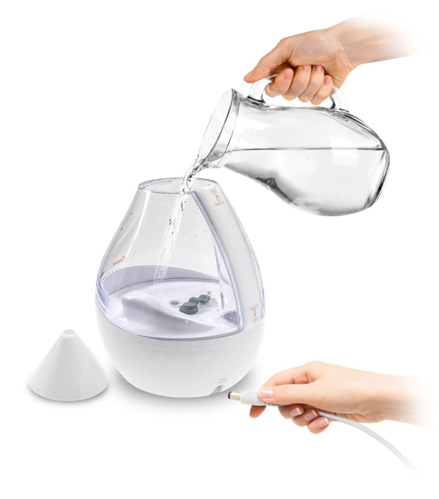 crane 4-in-1 filter-free top fill humidifier with sound machine