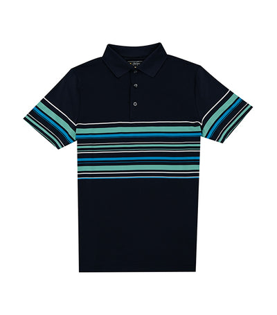 Wide Chest To Sleeve Stripe Polo Classic Navy