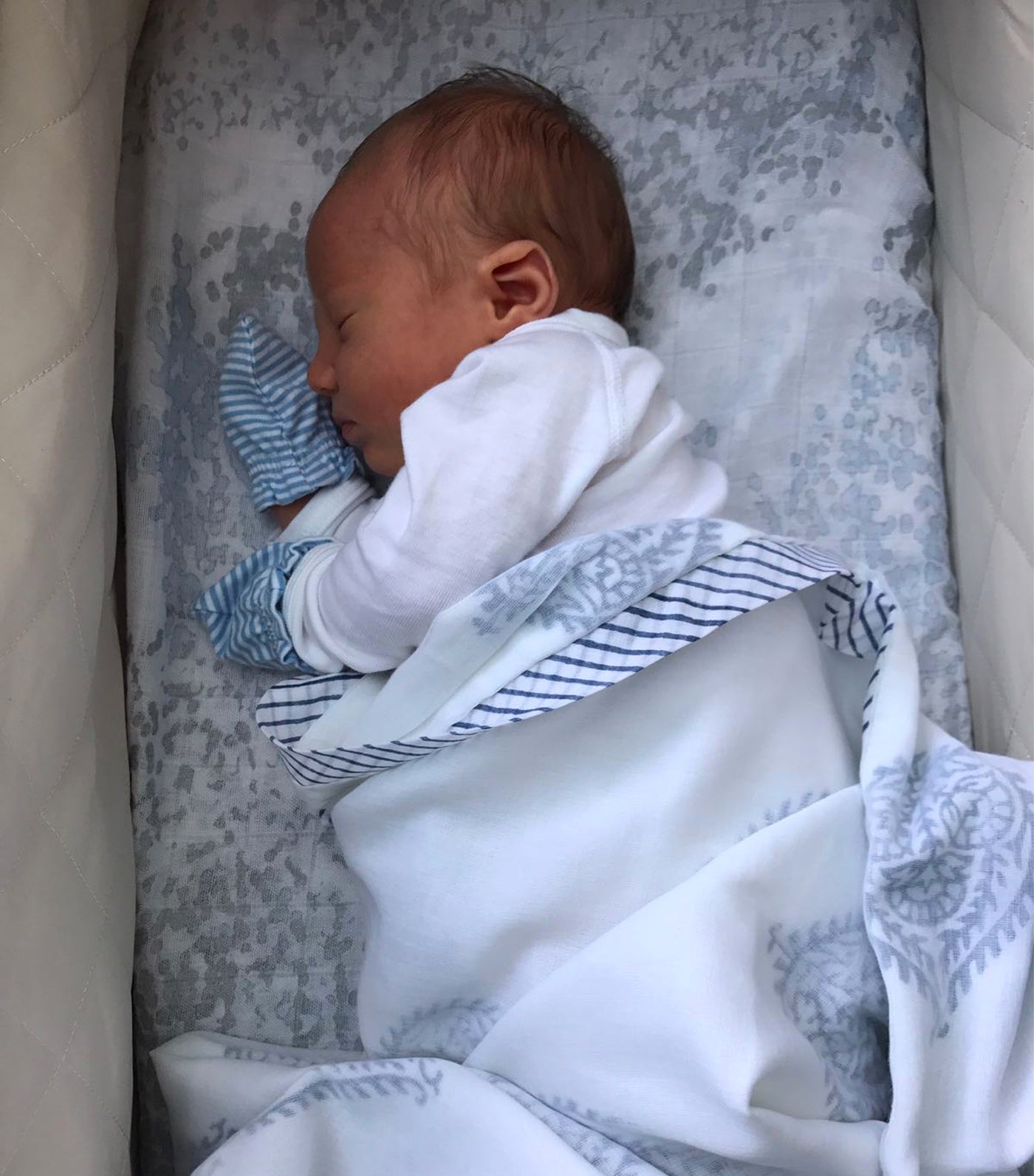 Malabar Baby Block-Printed Dohar Receiving Blanket