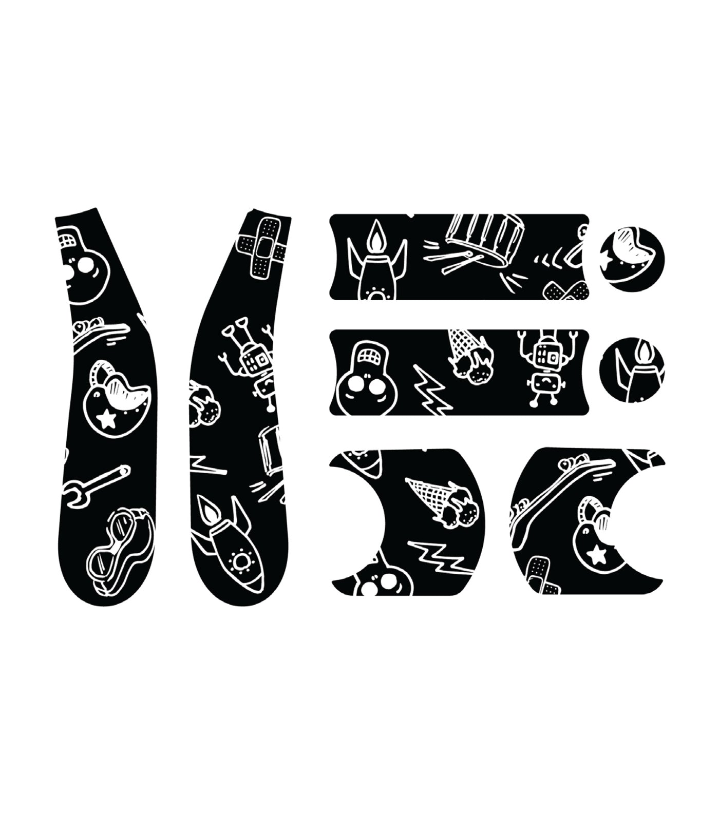 doona liki sticker set - b&w cool sketch