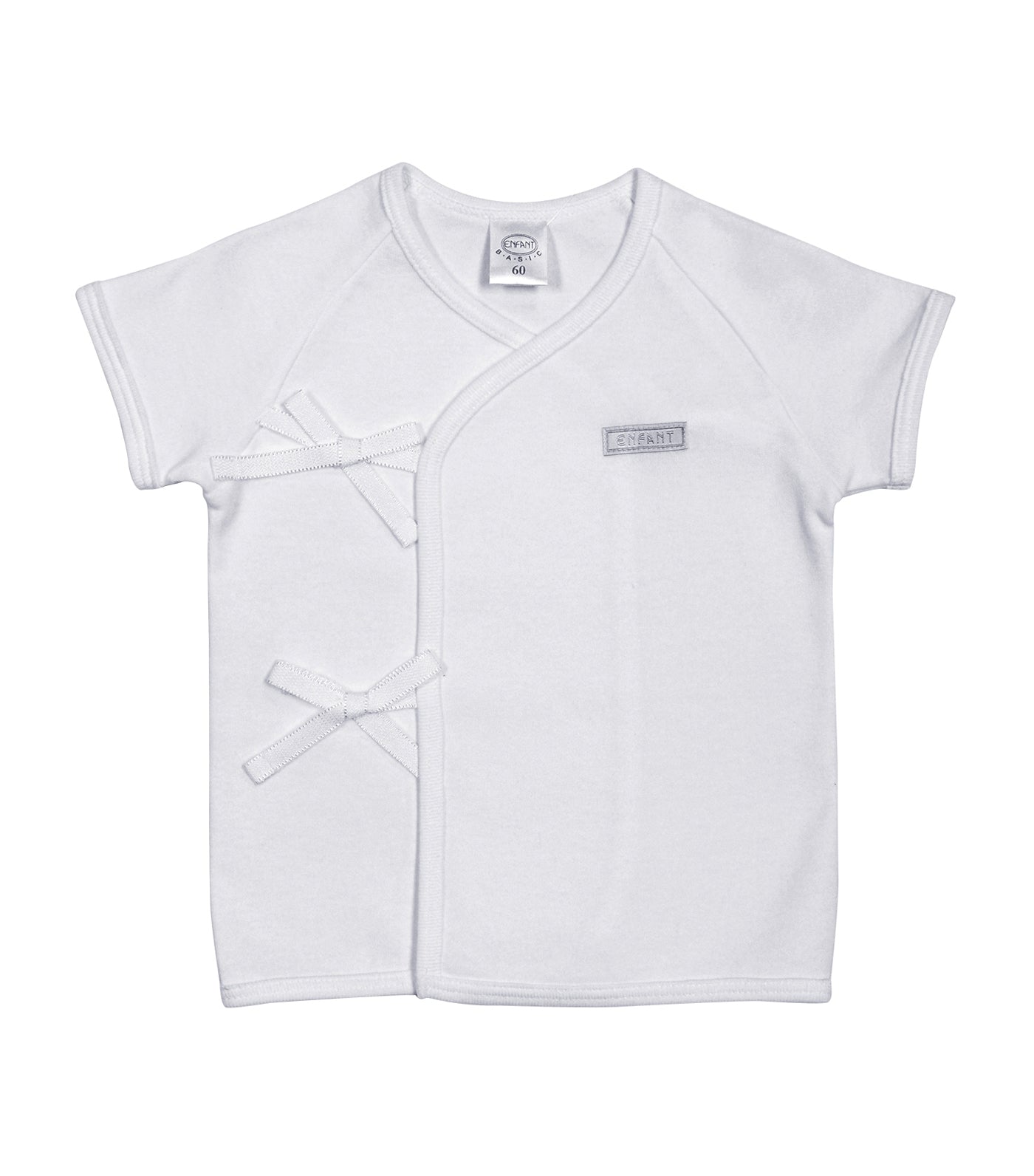 enfant white newborn nisex tieside short sleeve shirt