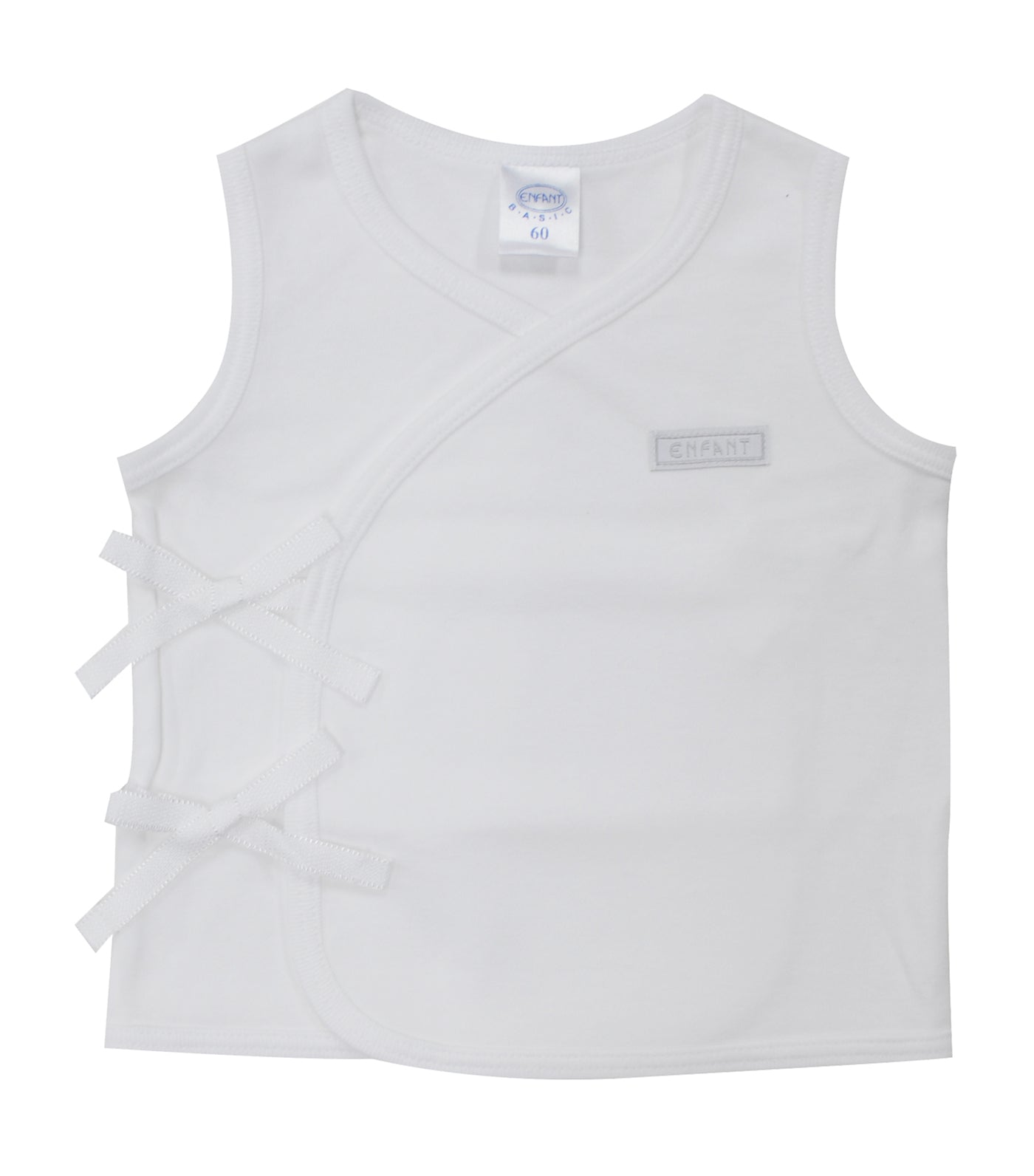 enfant white sleeveless tieside shirt