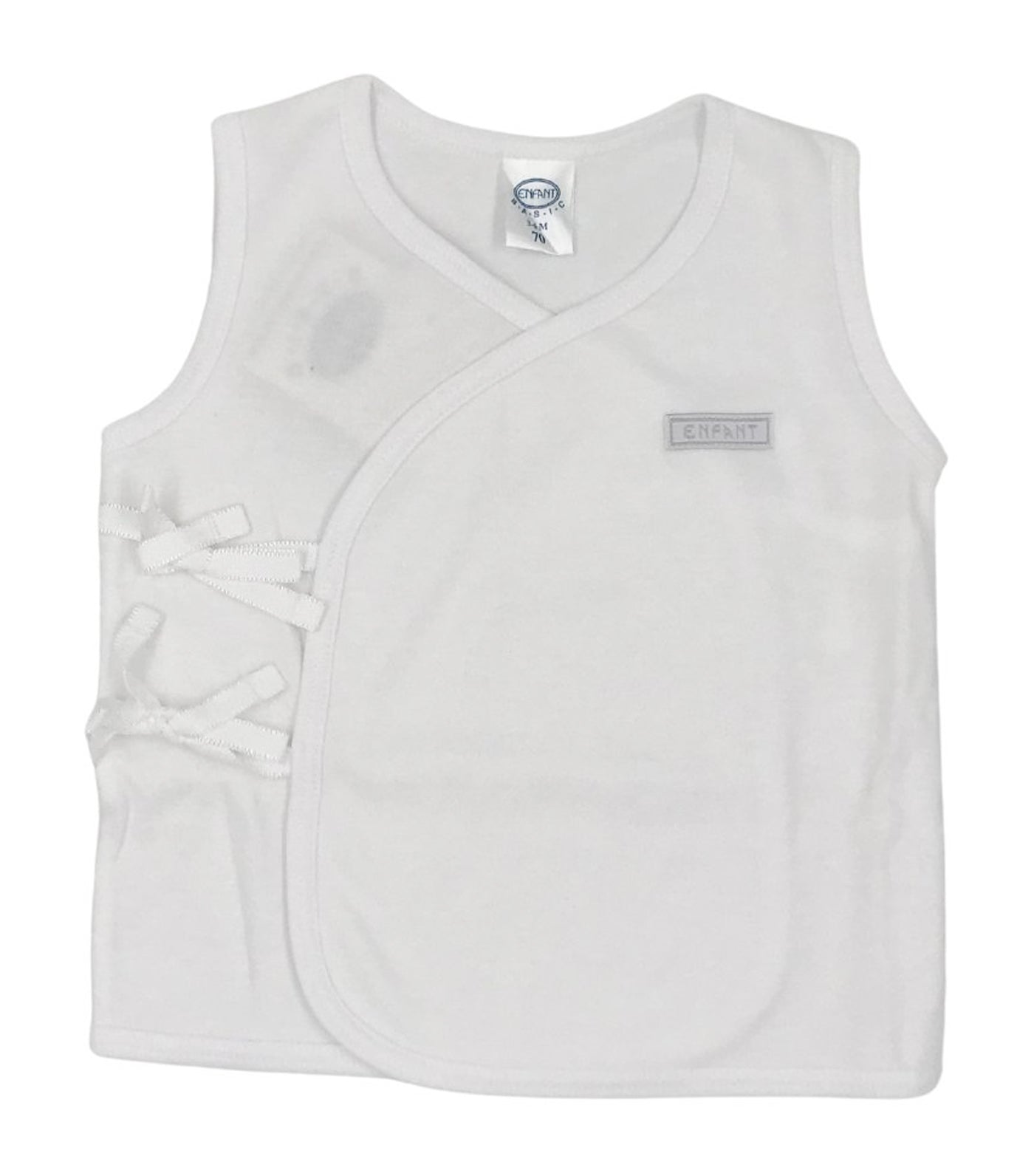 enfant white sleeveless tieside shirt