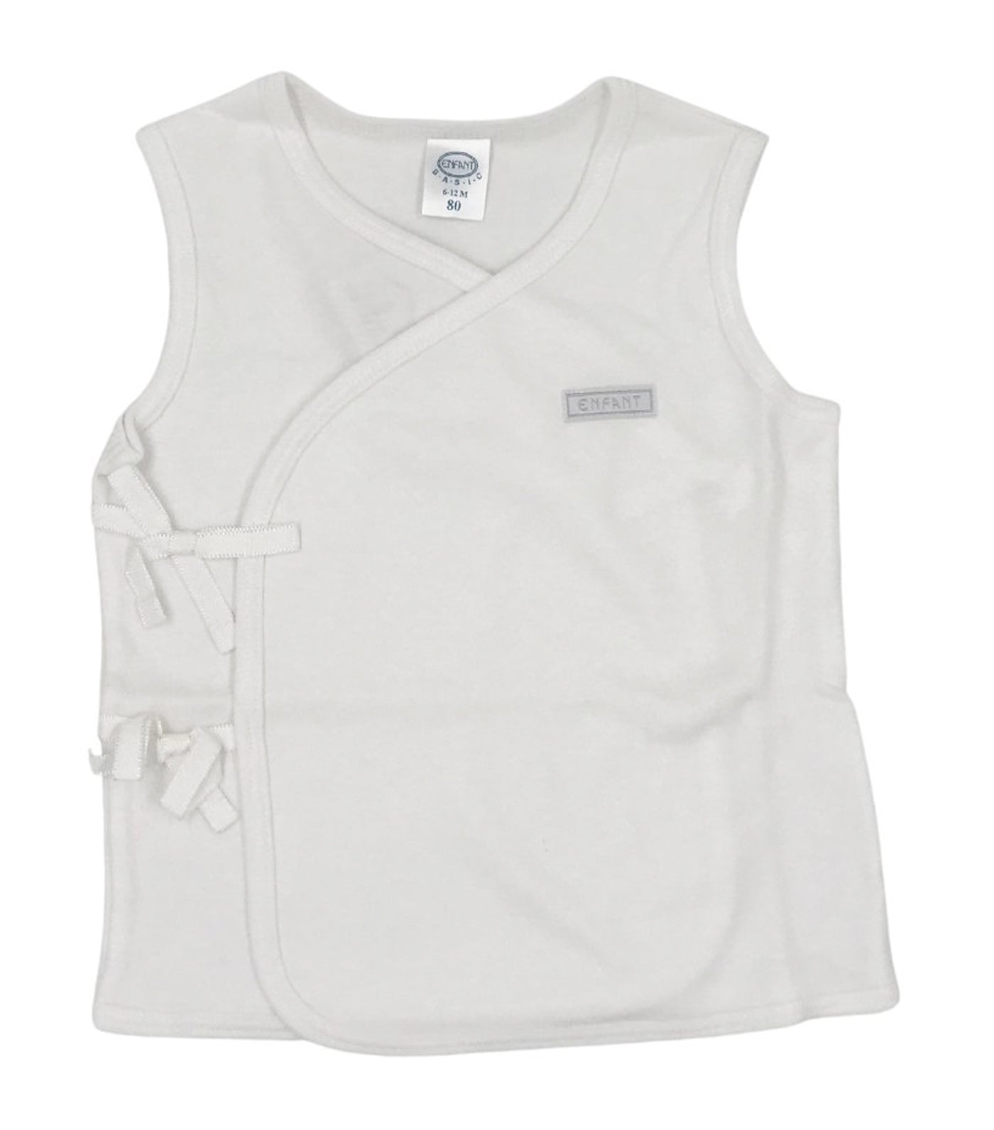 enfant white sleeveless tieside shirt