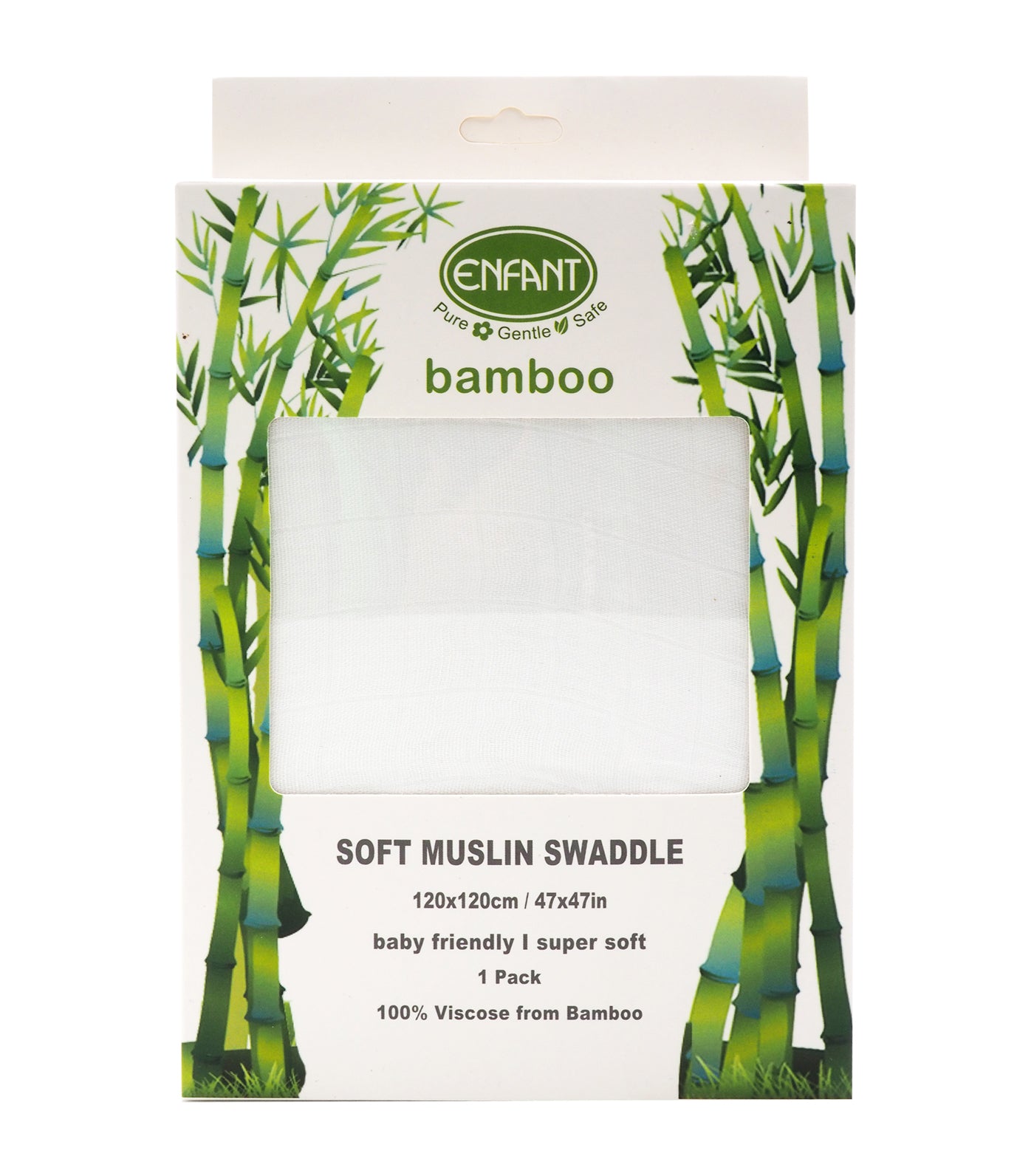 enfant white bamboo muslin swaddle