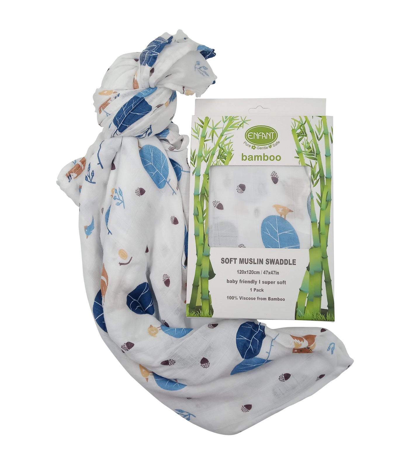 enfant multicolor bamboo muslin swaddle - assorted designs