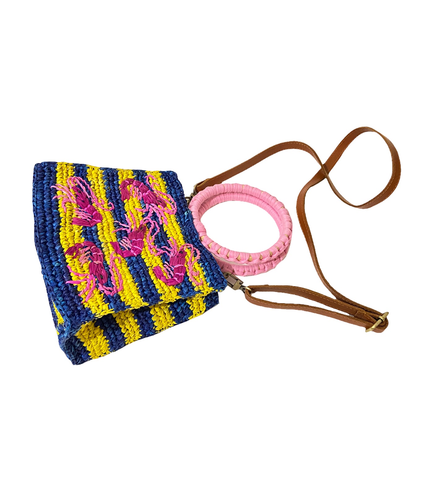 Shelly In Shrimp Handbag Yellow/ Blue/ Pink