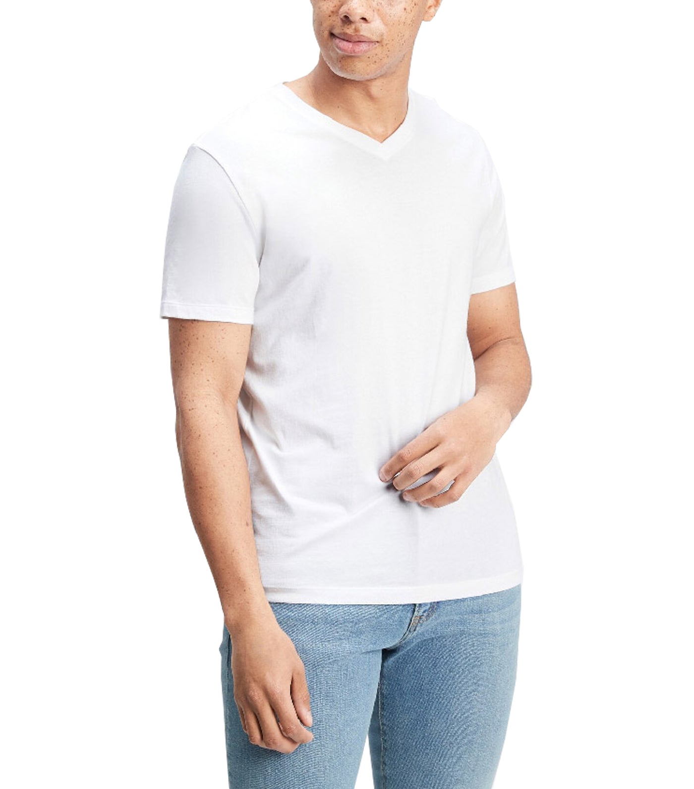 Everyday V-Neck T-Shirt White Global