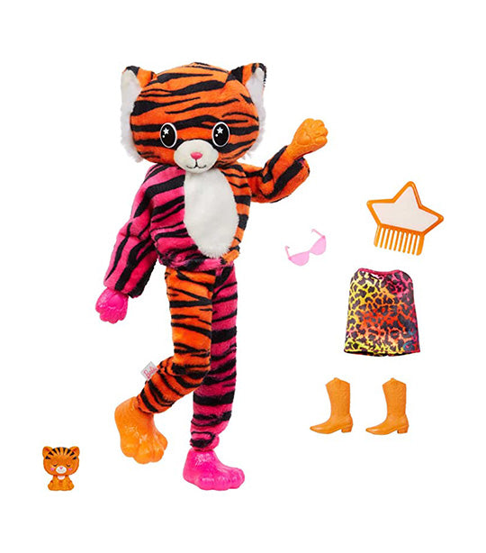 Cutie Reveal Jungle Series - Barbie® Doll with Tiger Plush