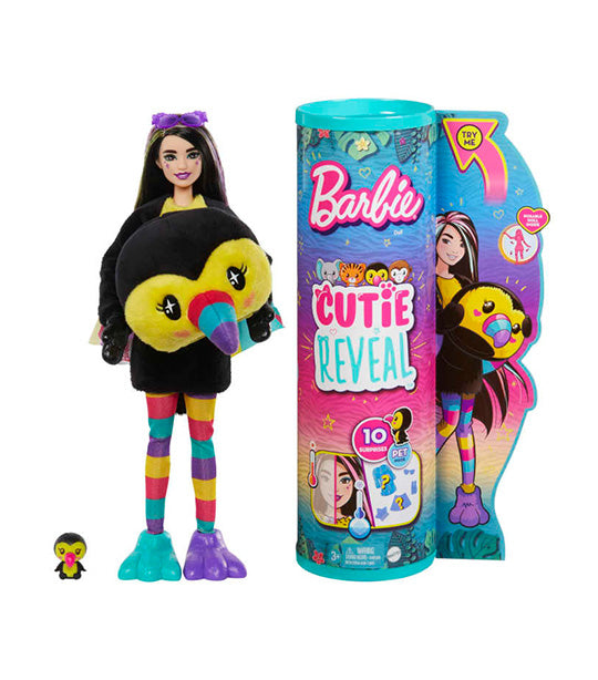 Cutie Reveal Jungle Series - Barbie® Doll with Penguin Plush