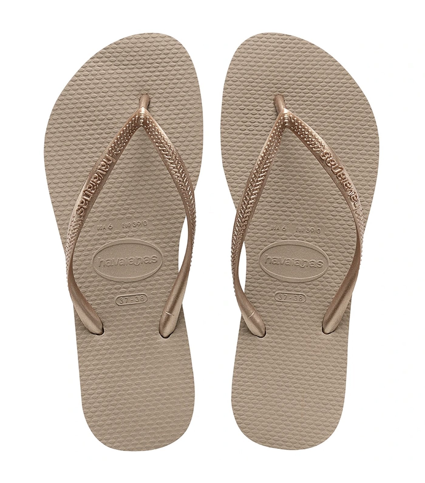 Havaianas Women's Slim Flip Flops - Rose Gold