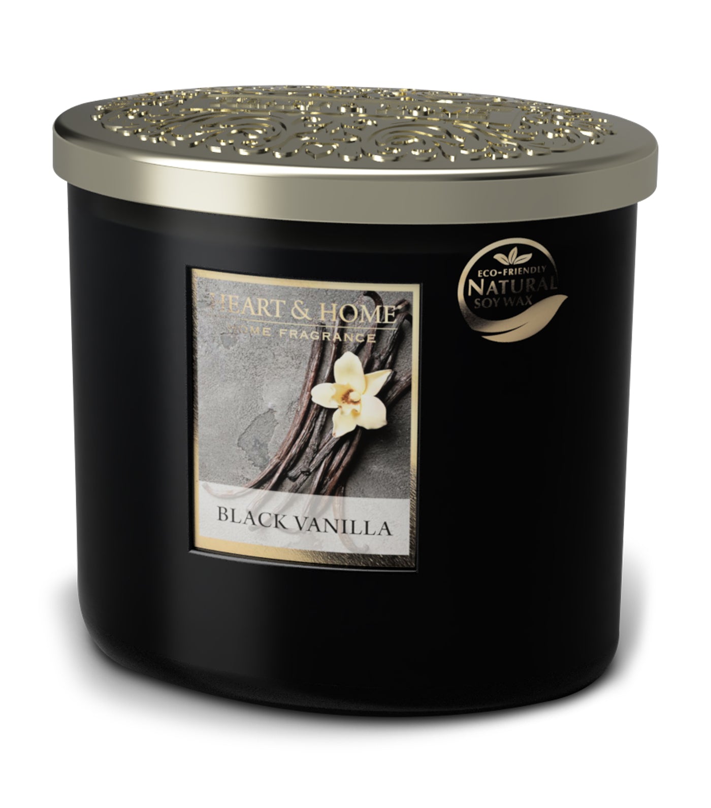 heart & home black vanilla - twin wick soy candle