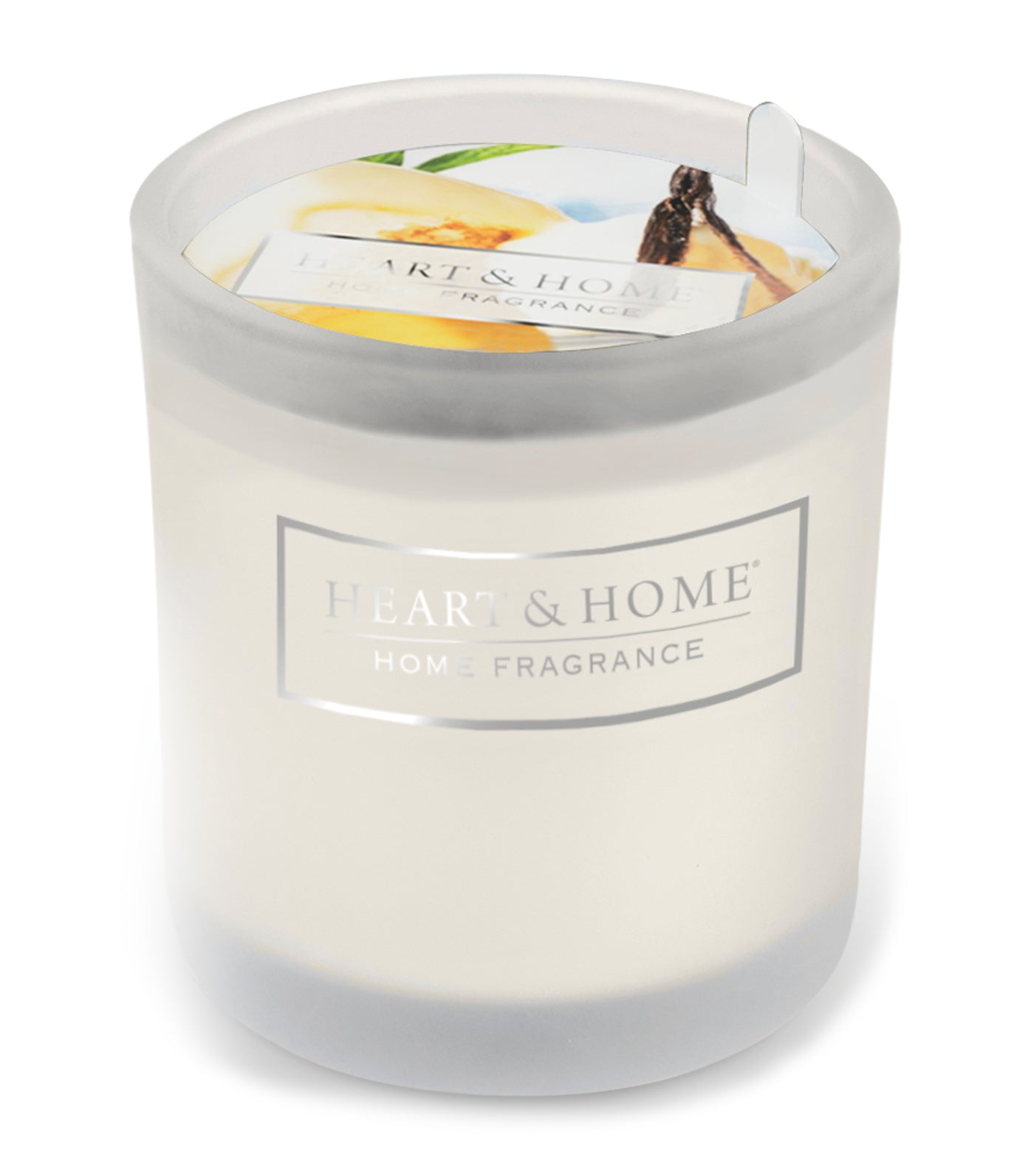 heart & home french vanilla - glass votive soy candle