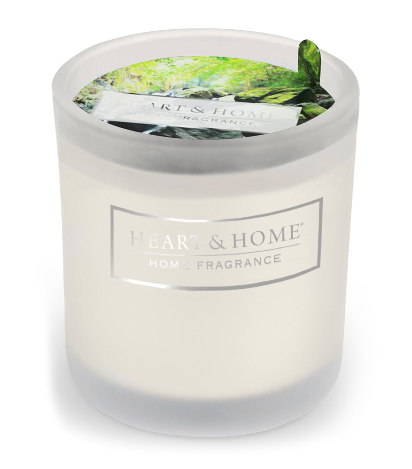heart & home river rock - glass votive soy candle