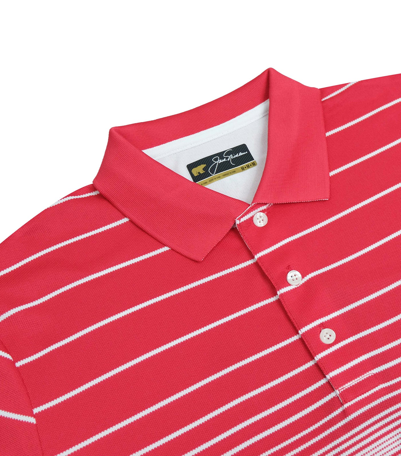 Pique Stripe Polo Red Flex