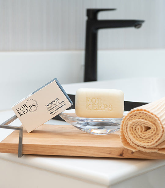 For Keeps Clean Beauty Skincare UNWIND Hand + Body Bar Soap - 135g