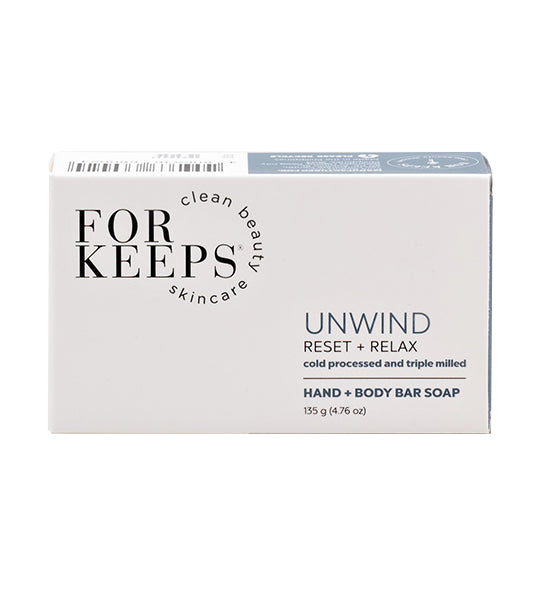 For Keeps Clean Beauty Skincare UNWIND Hand + Body Bar Soap - 135g