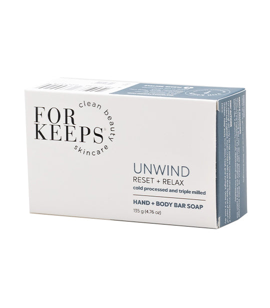 For Keeps Clean Beauty Skincare UNWIND Hand + Body Bar Soap - 135g