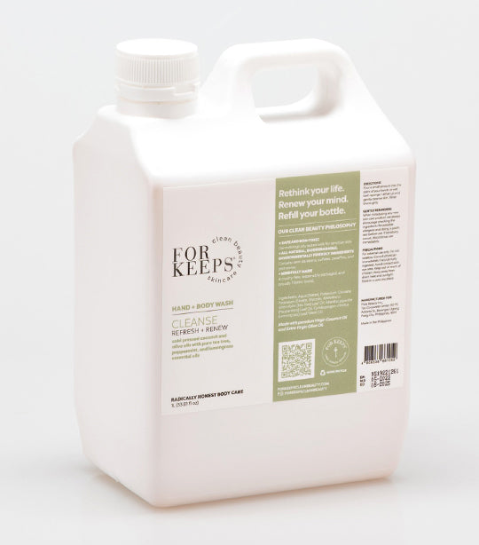 For Keeps Clean Beauty Skincare CLEANSE Hand + Body Wash Refill - 1L