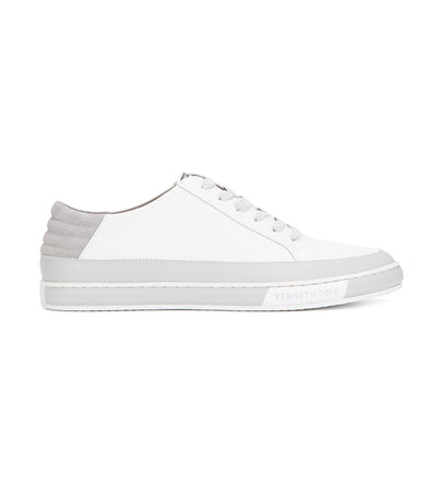 Leather Lace-Up Sneakers White