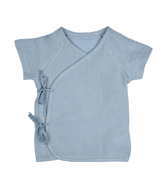Lamu Short Sleeves Side-Tie Blue