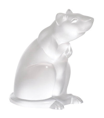 Lalique Rat Sculpture - Clear Crystal