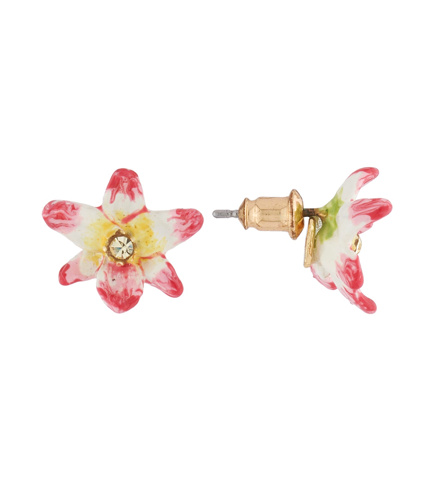 les néréides tropical flower and crystal stud earrings