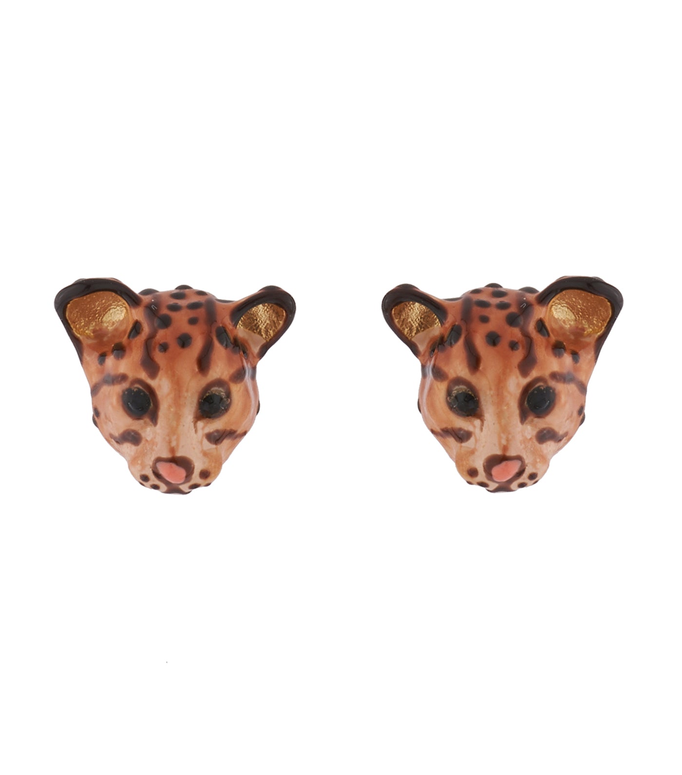 les néréides wild ocelot stud earrings