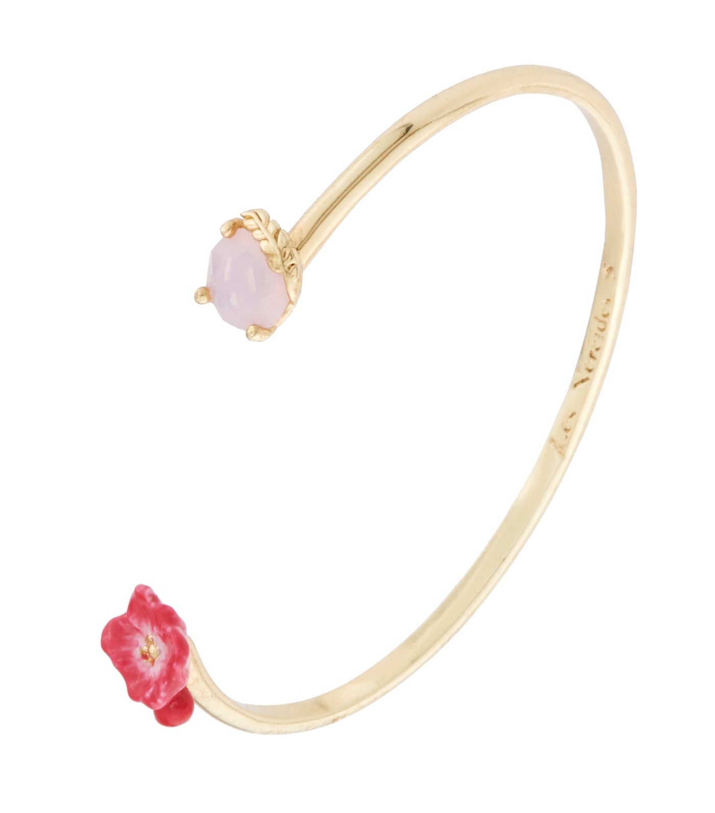 les néréides poppy, heart and carved crystal bangle bracelet