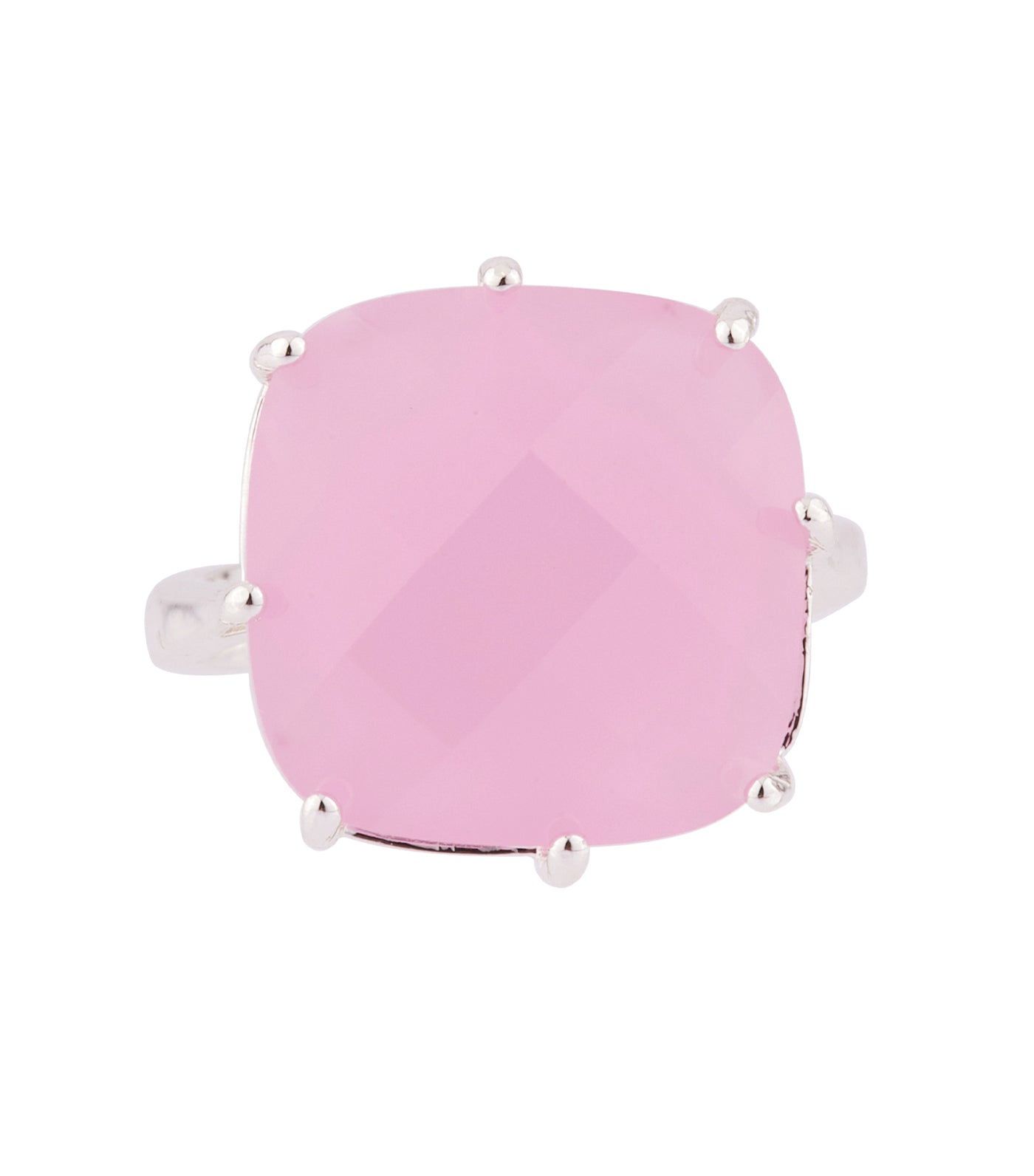 les néréides la diamantine pink square stone ring