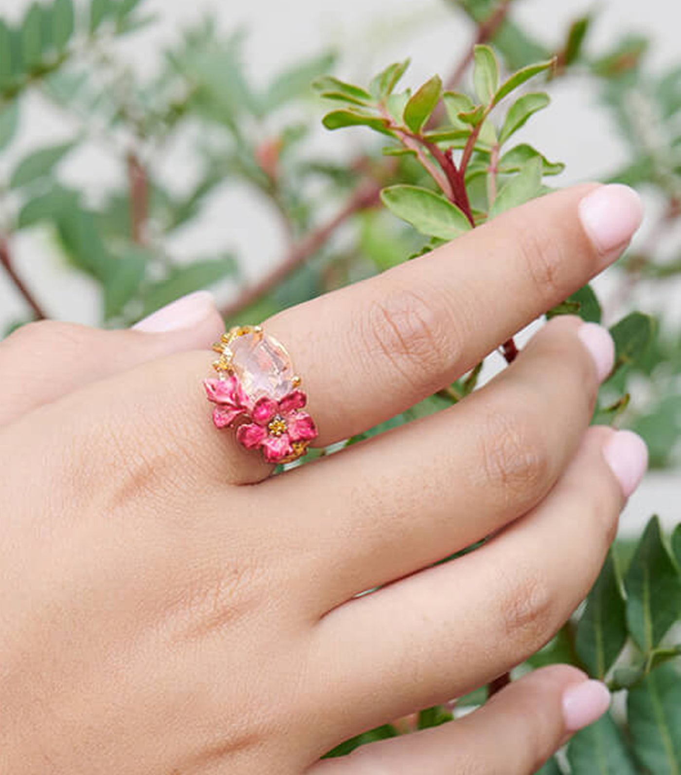 Oleander Blossom Cocktail Ring