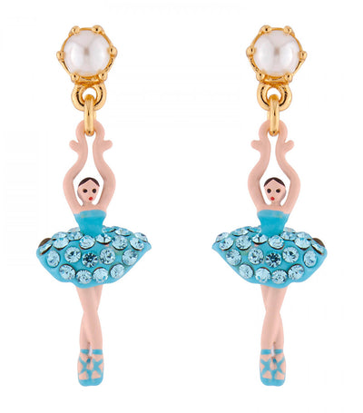 Aquamarine Stud Mini Ballerina Earrings