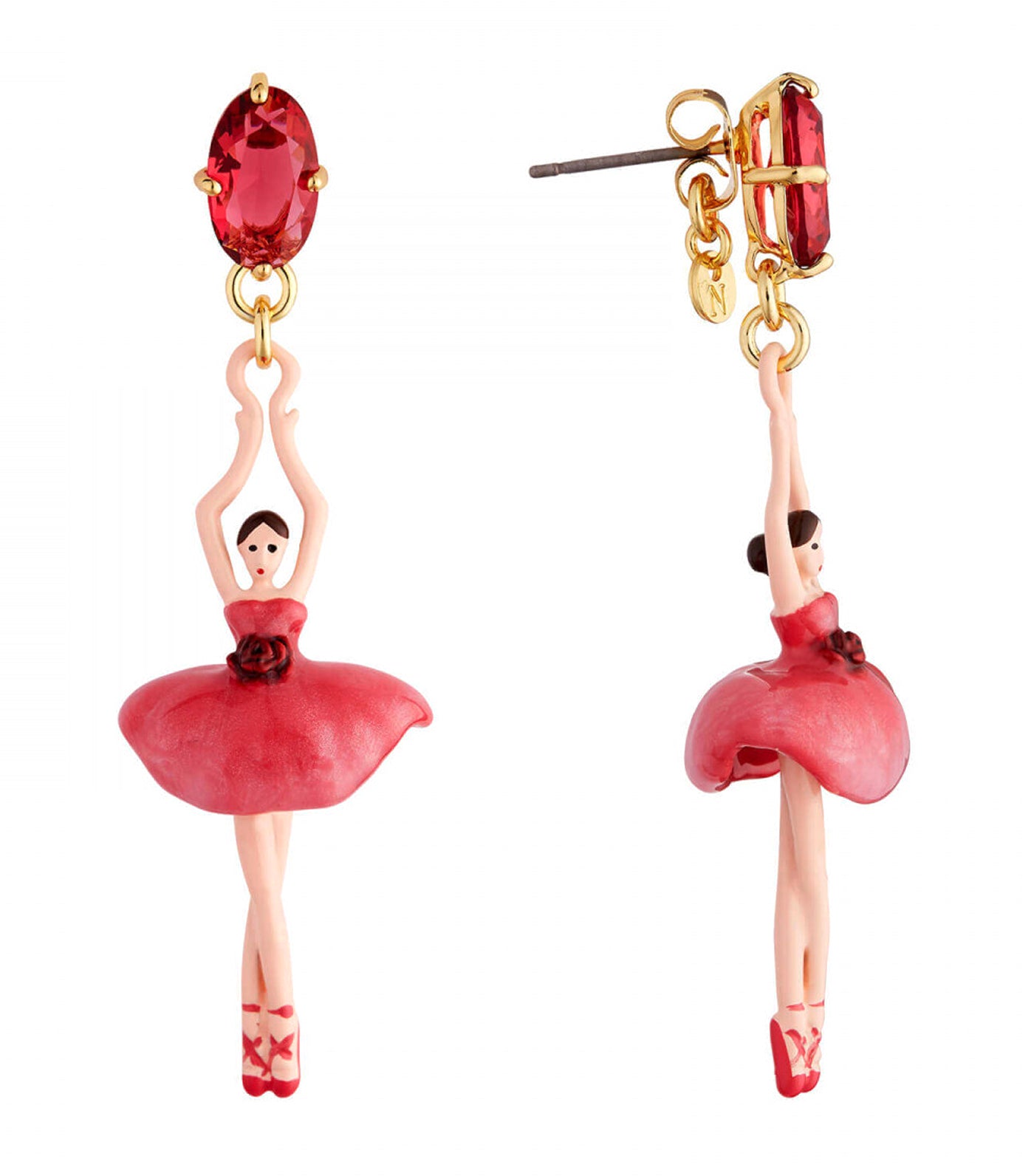 Rose Bud Ballerina Stud Earrings