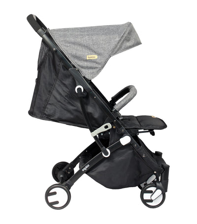 looping gray canopy/black frame squizz 3 stroller