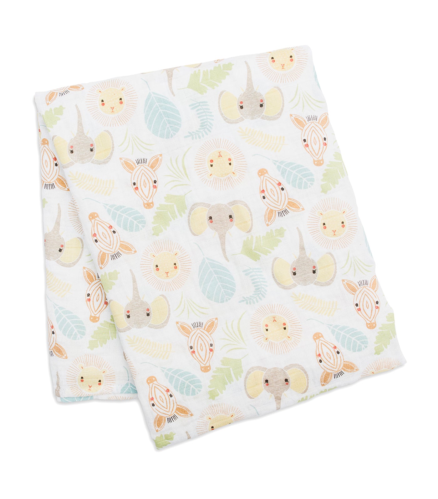 lulujo multicolor cotton muslin swaddling blanket - jungle