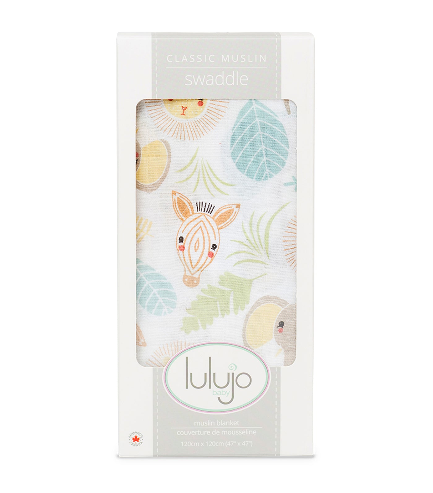 lulujo multicolor cotton muslin swaddling blanket - jungle