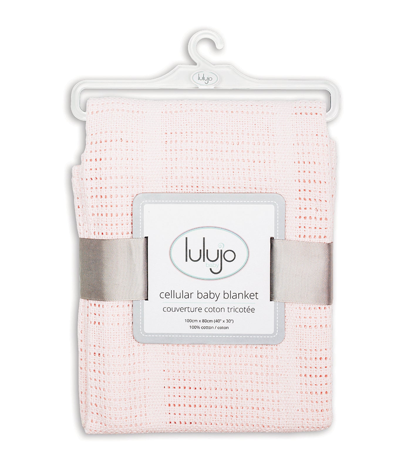 lulujo pink cellular cotton baby blanket