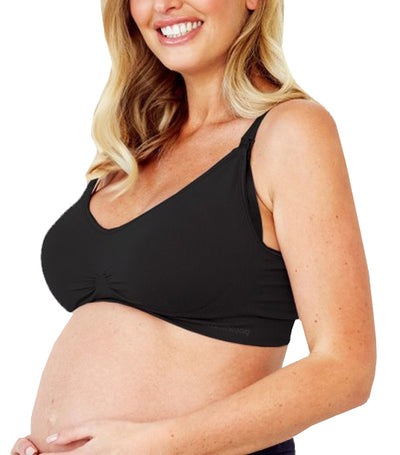 mamaway black responsive antibacterial seamless maternity & nursing bra