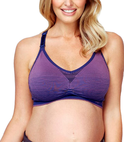 mamaway purple/blue seamless antibacterial maternity & nursing sports bra